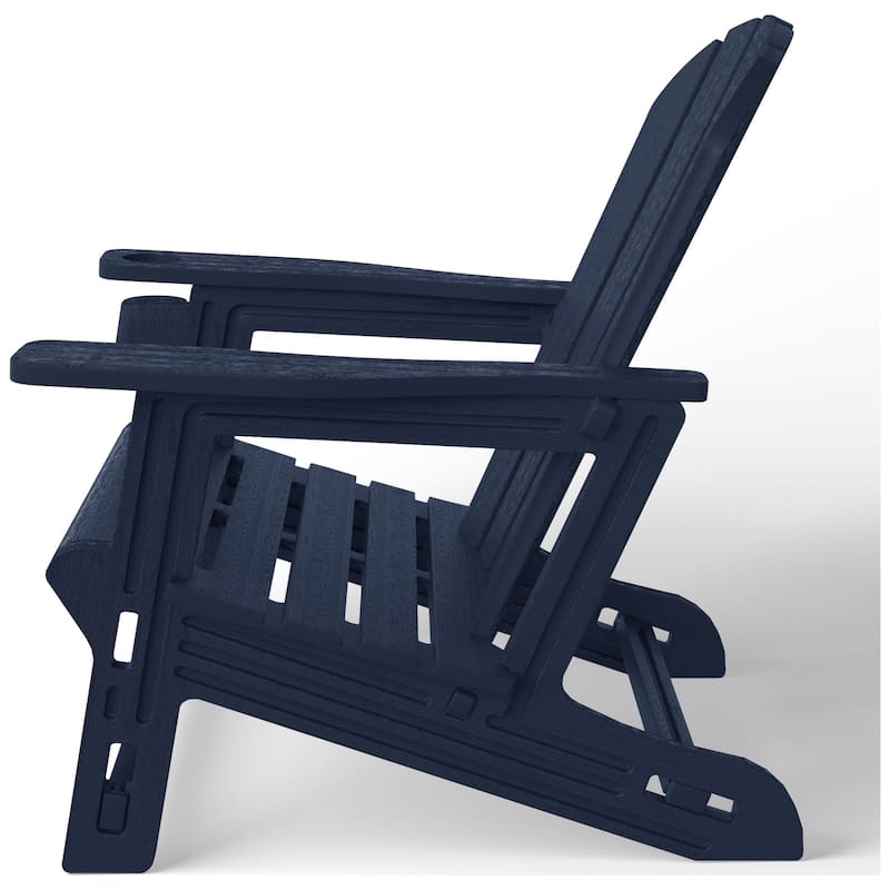 Polytrends Coastline Outdoor Poly Adirondack Chair with Cup Holder