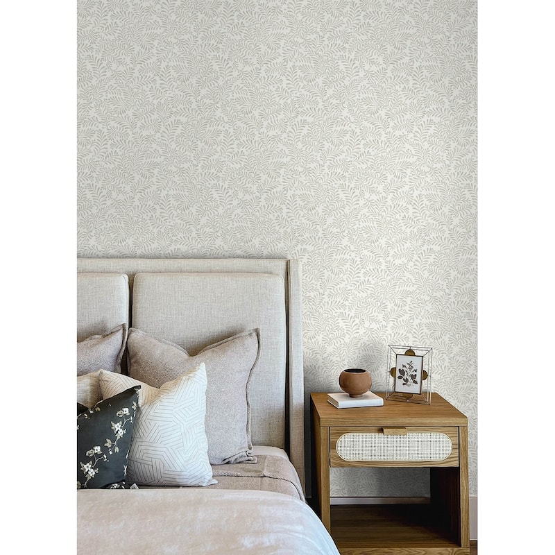 Chesapeake Chrysantha Light Grey Berry Branches Wallpaper