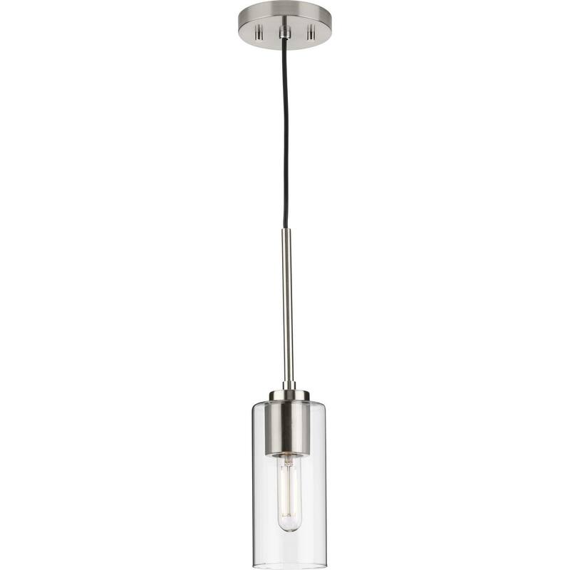 Cofield Collection One-Light Brushed Nickel Transitional Pendant - 4 in x 4 in x 9.75 in