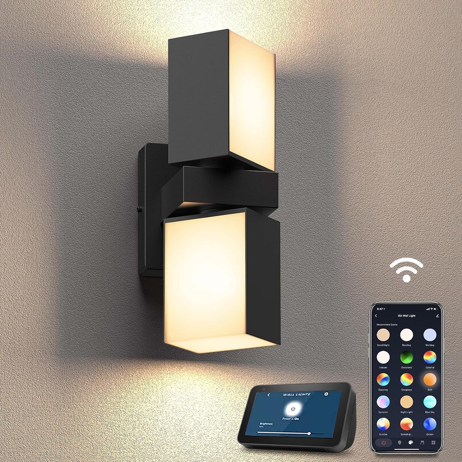 Smart outdoor wall light top