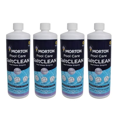 Morton Pool Care SaltCLEAN Salt Water Swimming Pool Water Enzyme, 32 Oz, 4 Pack - 2.20
