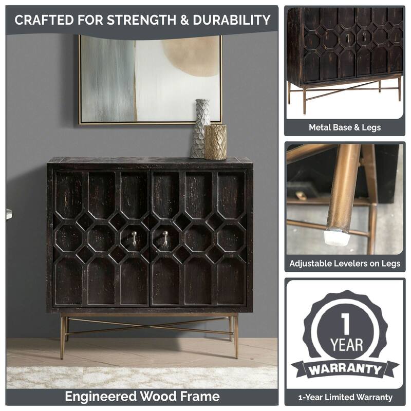 Madison Park Hanley Honeycomb 2-door wood storage cabinet