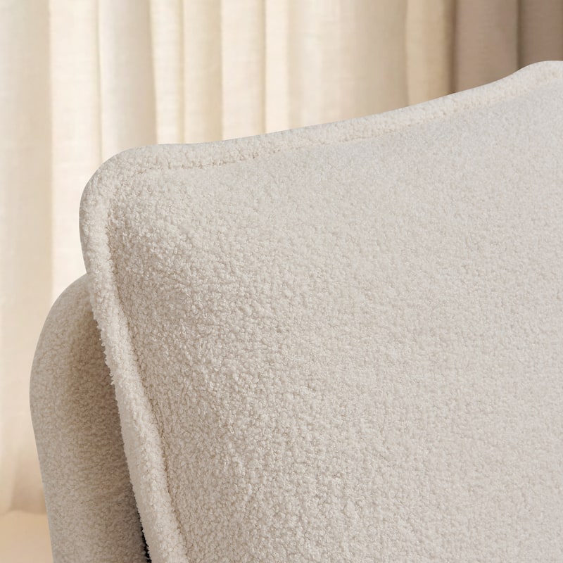 Modern Sherpa Upholstered Accent Chair, Comfortable Living Room Armchair