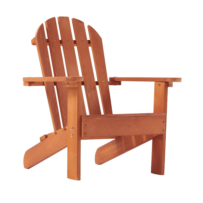 Wooden Kid's Adirondack Chair for Indoor and Outdoor, Natural Cedar Patio Lounge Chiar for Kids