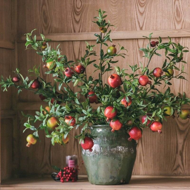 RusticReach Big Fruit Faux Pomegranate Stem 32" Tall