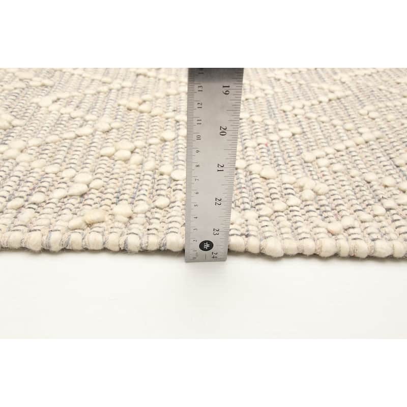 ECARPETGALLERY Braid weave Sienna Cream Wool Rug - 5'2 x 7'11