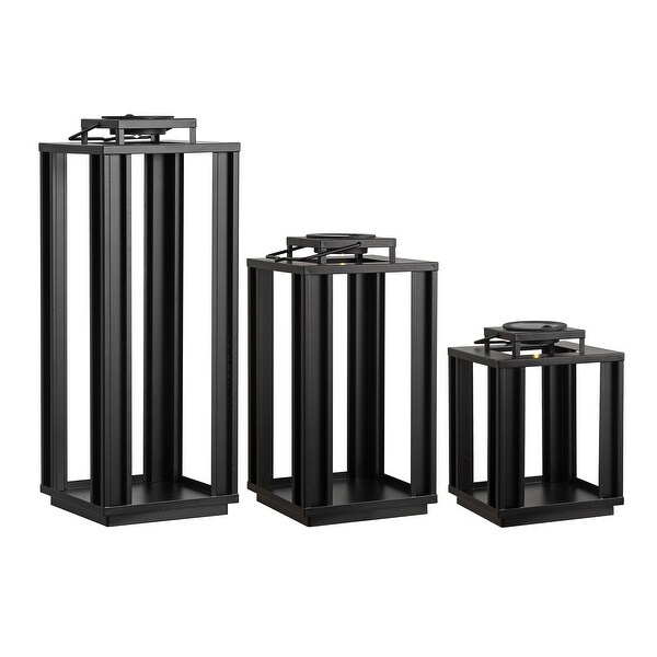JONATHAN Y Leland Modern Indoor/Outdoor LED Solar Powered Lanterns