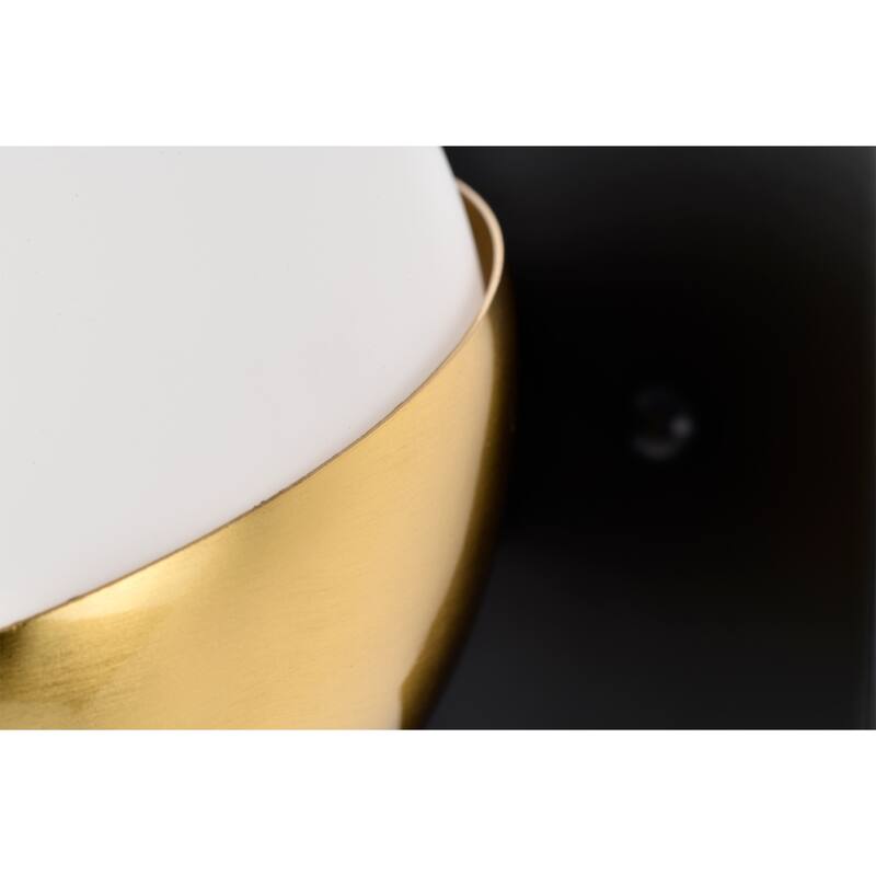 Duo 14 Inch Gold Finish Orb Opaque Glass Wall Sconces 2 Light