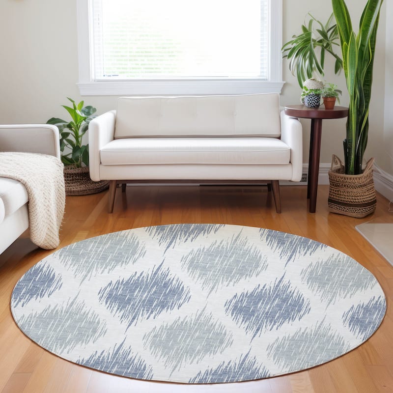 Machine Washable Indoor/ Outdoor Chantille Geo Contemporary Rug