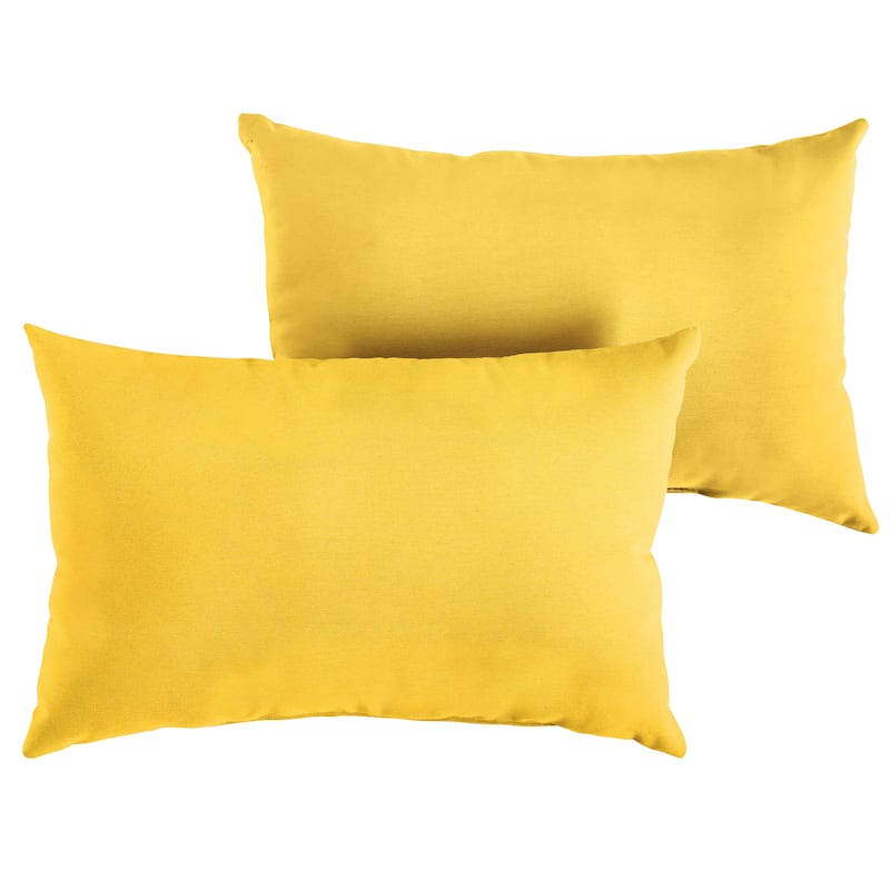 Sunbrella Canvas Sunflower Knife-edge Outdoor Pillows (Set of 2)