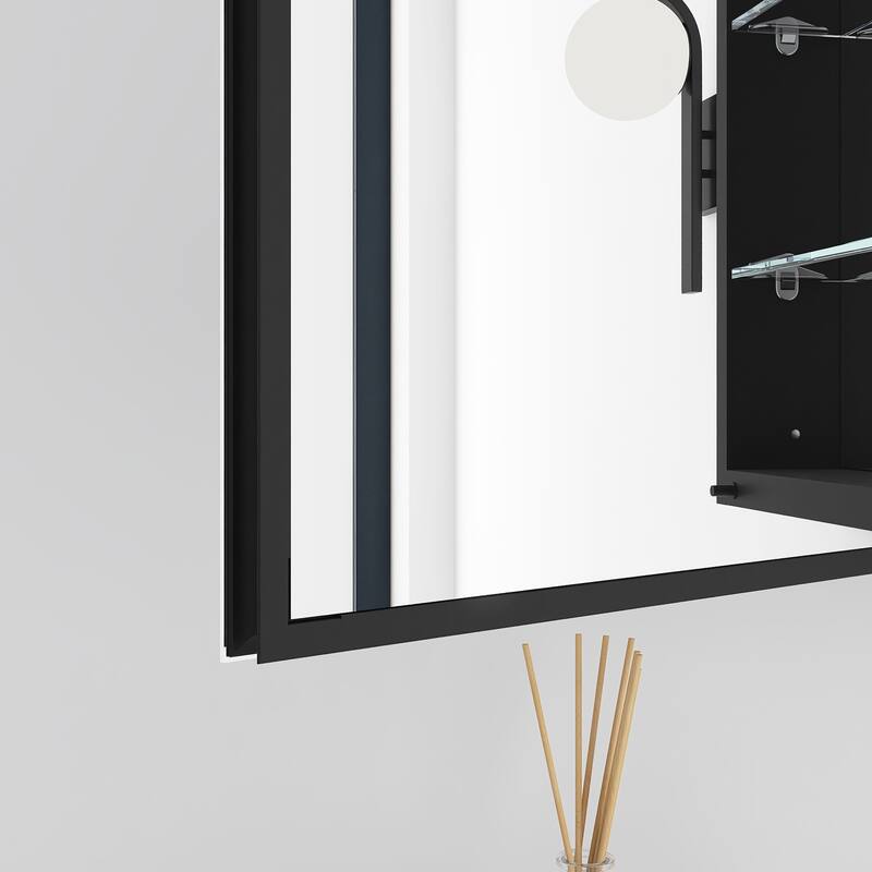 Rectangular Aluminum Medicine Cabinet with Mirror