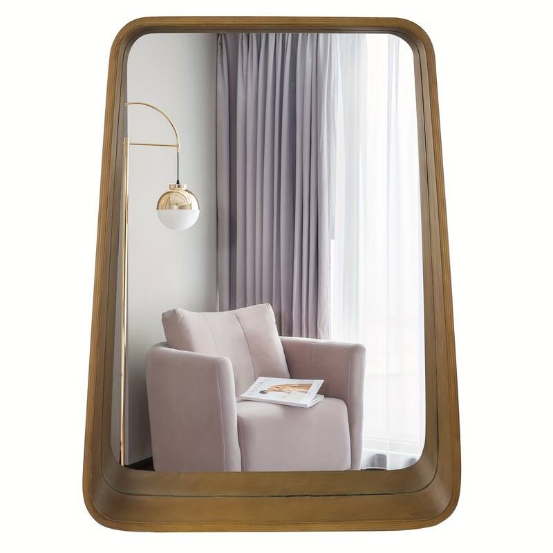 1 Piece Multifunctional Vanity Mirror with Shelf - 18"x24" - 18"x24" - Walnut