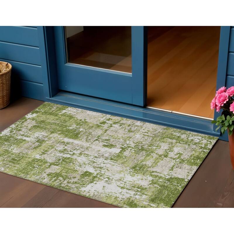 HomeRoots Abstract Transitional Rectangle Outdoor Rug - 3' x 5'