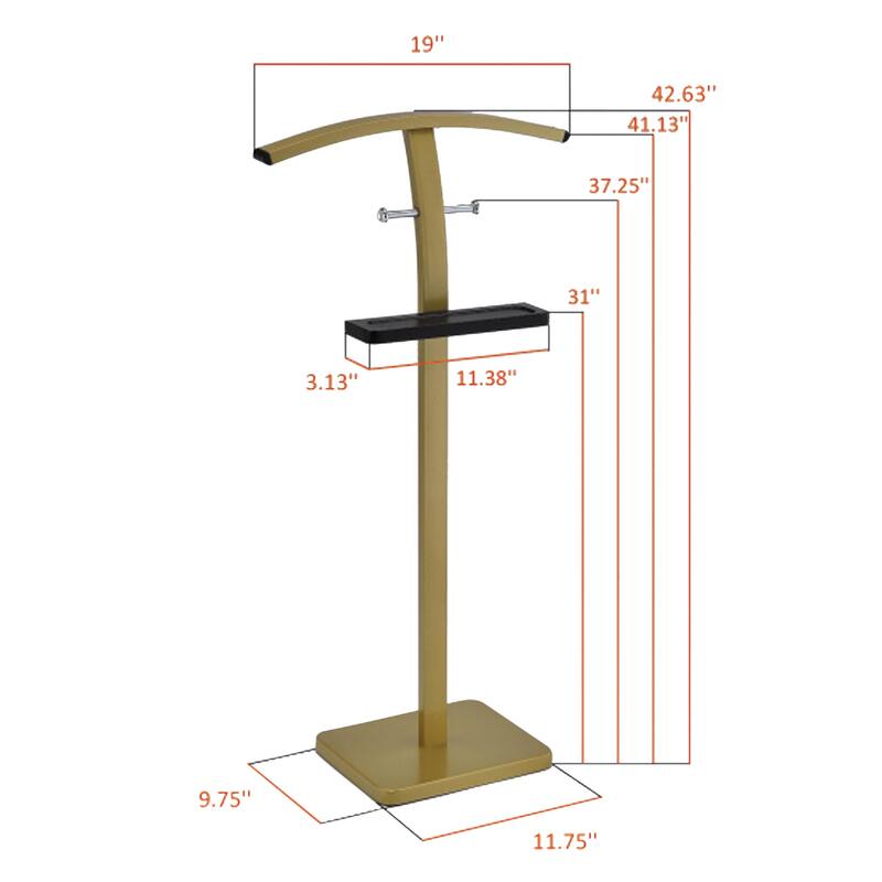 Valet Stand Modern with Tray and T-Shaped Hanging Frame