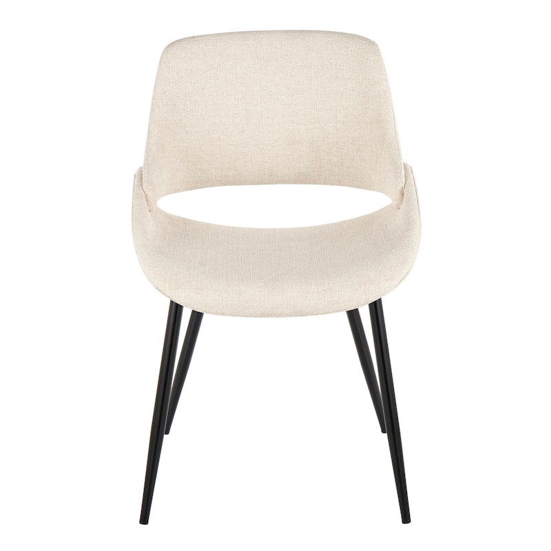 Carson Carrington Svellingen Dining Chair with Tapered Metal Legs (Set of 2) - Cream Fabric/Black Metal