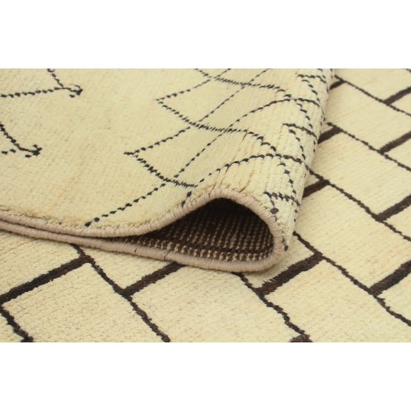 Balochi Afraz Ivory/Charcoal Rug - 4'2" x 5'11"
