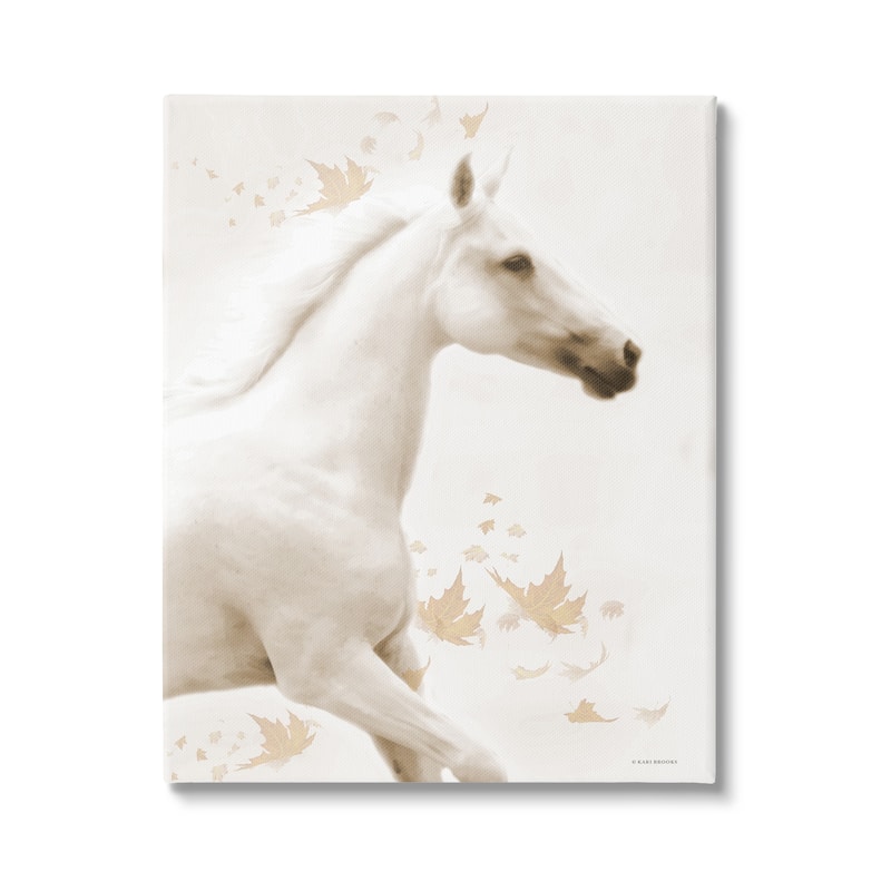 Stupell Modern Horse & Leaves Canvas Wall Art Design by Kari Brooks - 24 x 30