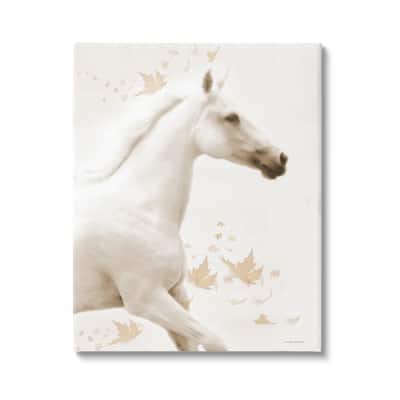 Stupell Modern Horse & Leaves Canvas Wall Art Design by Kari Brooks