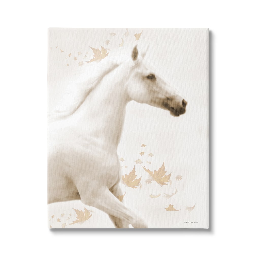 Stupell Modern Horse & Leaves Canvas Wall Art Design by Kari Brooks