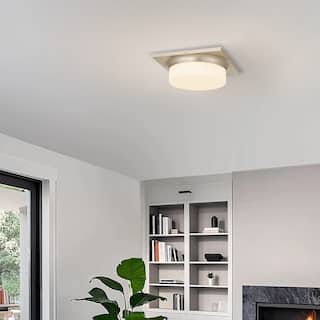 Aura 13" Brushed Nickel LED Flush Mount Ceiling Light