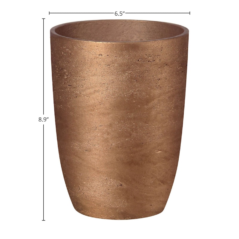 Patio Ro-Cement Tapered Vase, Metallic Bronze