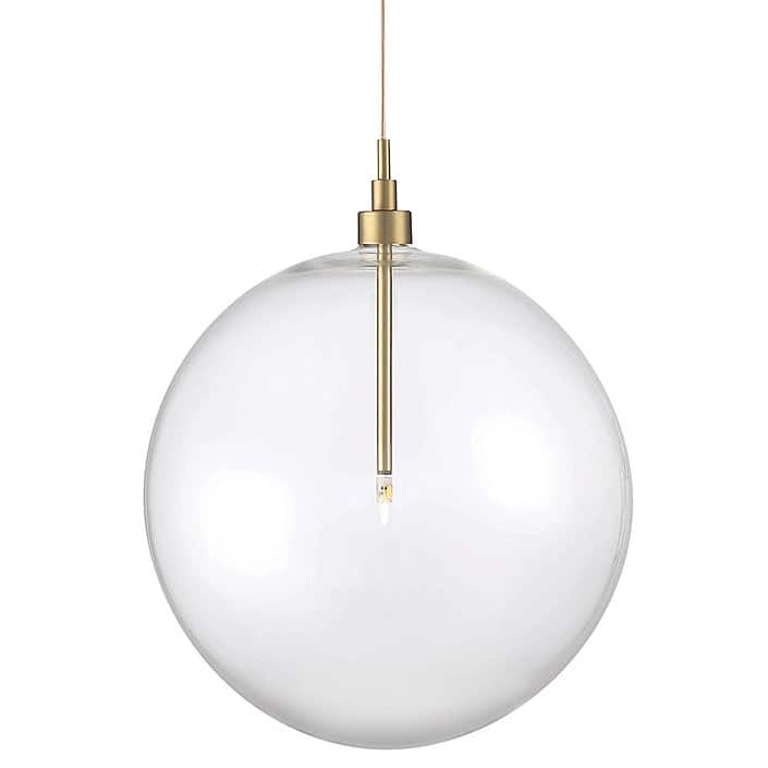 Meridian M70114 12" Wide LED Pendant - Natural Brass