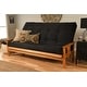 preview thumbnail 1 of 19, Butternut Finish Hardwood Queen-size Futon Set with Suede Mattress Black Suede