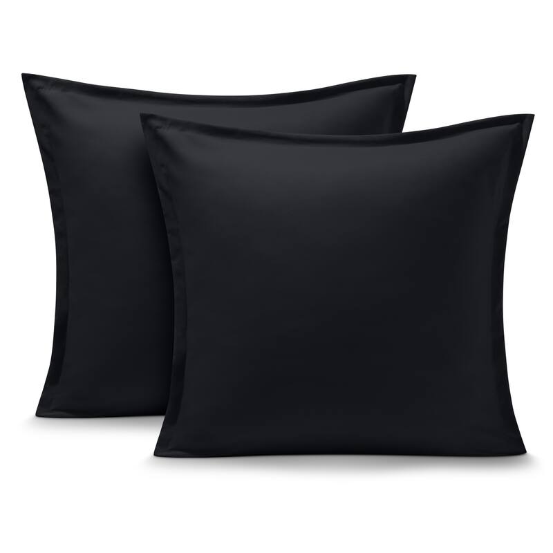 Bare Home Double Brushed Pillow Shams (Set of 2) - Euro - Black