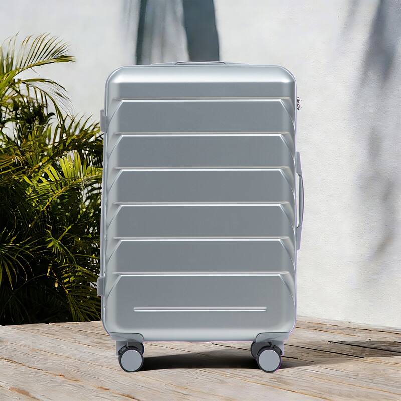 28 Inch Large Checked Luggage, Scratch Resistant Surface Four Multi-Directional Wheels, With Combination Lock and Side Hooks