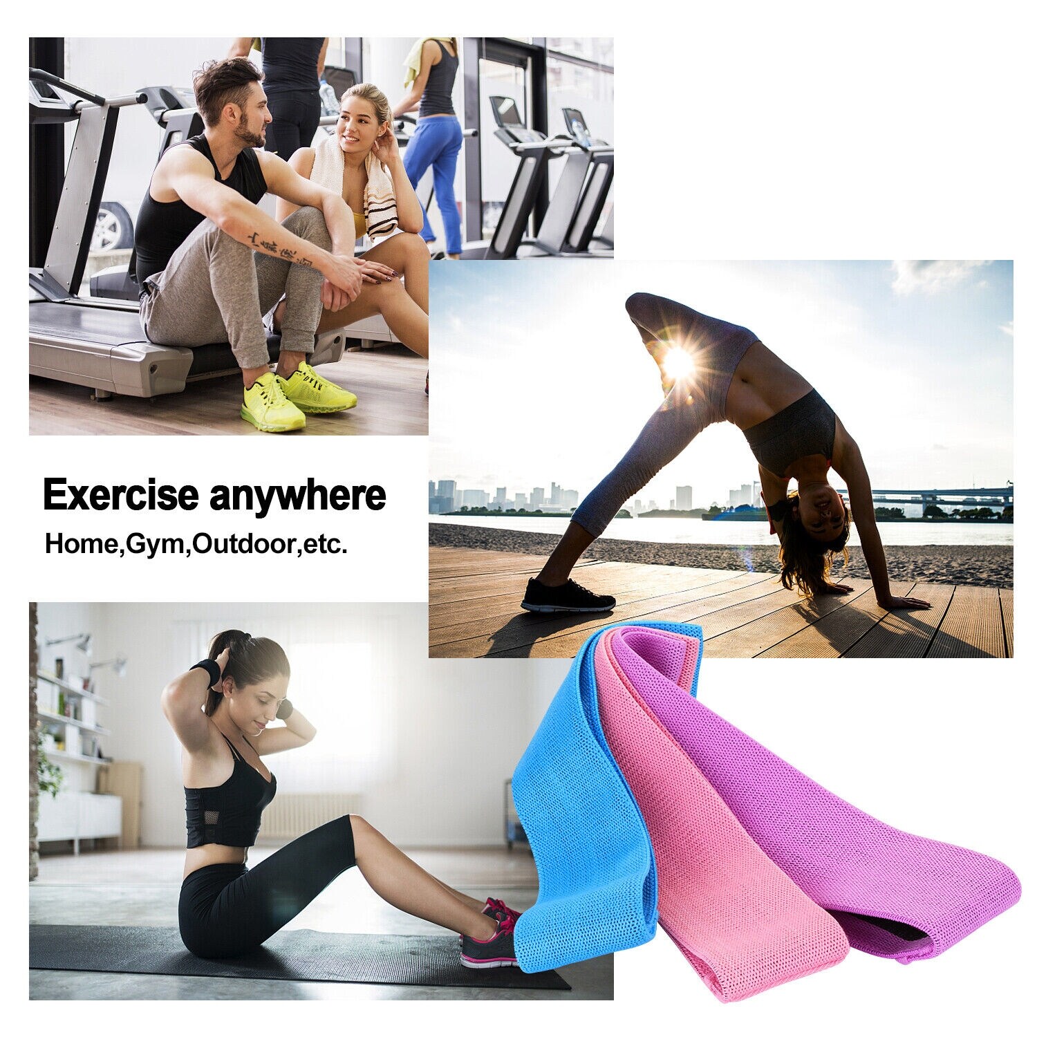 2024人気の Loop Resistance 3Pcs Bands Glutes Gym Sports Pilates Yoga その他