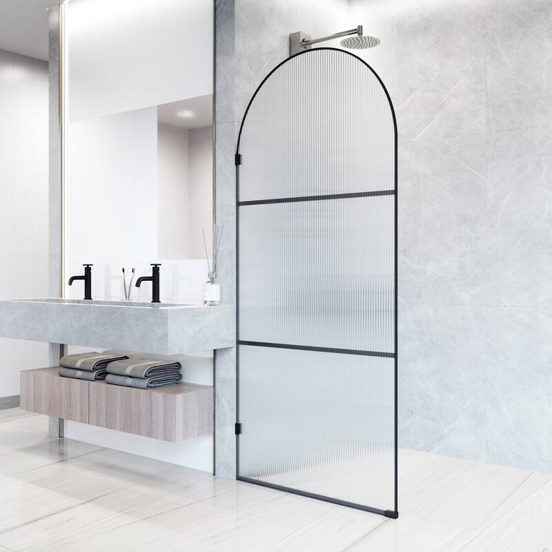 VIGO Arden 34" W x 78" H Frameless Fixed Shower Screen