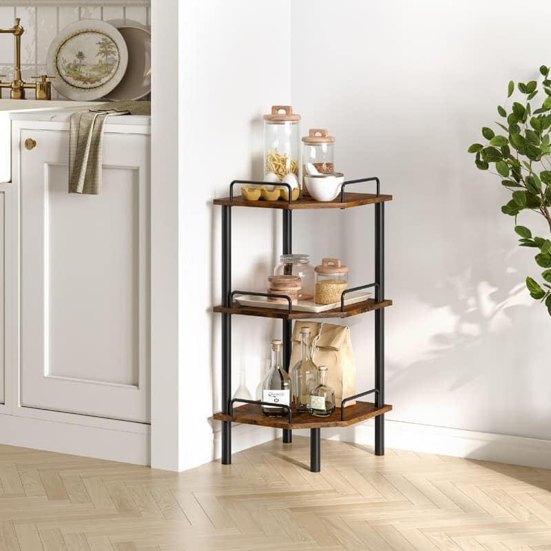 Corner Shelf Stand - 11.81"D x 11.81"W x 26.29"H