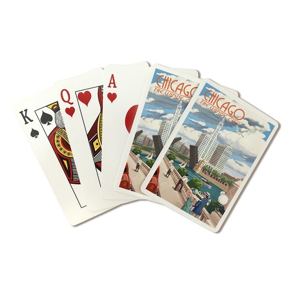 Chicago, IL - River View - LP Artwork (Poker Playing Cards Deck)