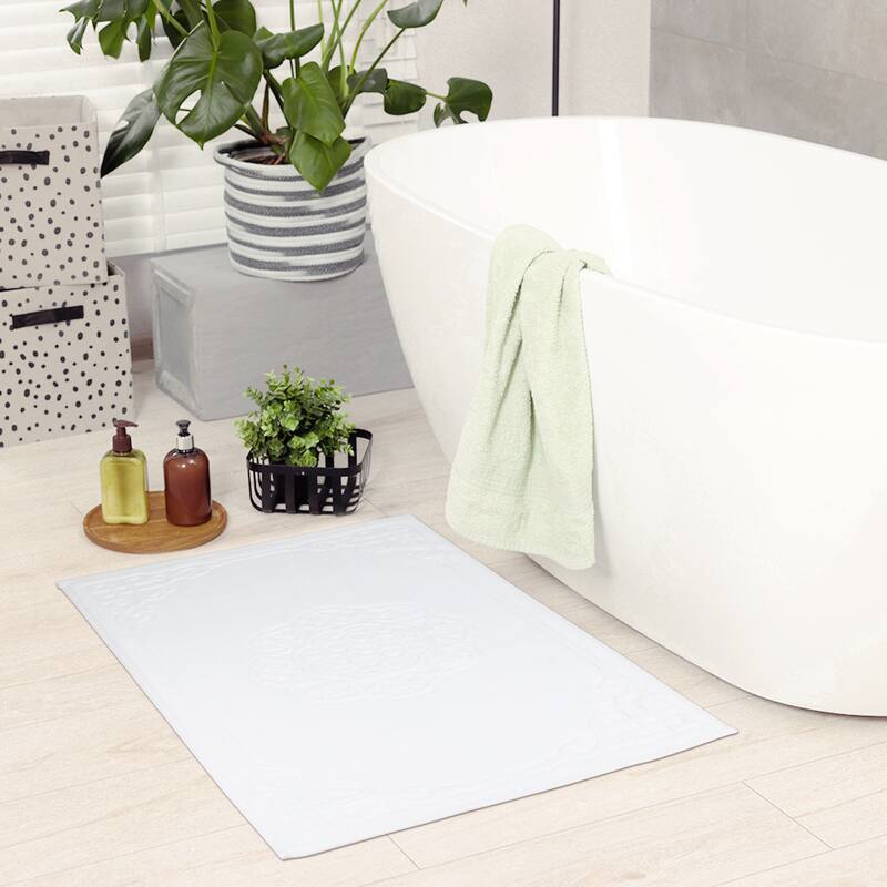 Cotton Rug Bath Mats, Absorbent and Shower Bathroom Floor Towel
