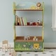 preview thumbnail 1 of 11, Fantasy Fields Sunny Safari Kids 3-Tier Bookshelf with Storage Drawer, Animal-Themed Wooden Bookcase for Toddlers and Children Blue