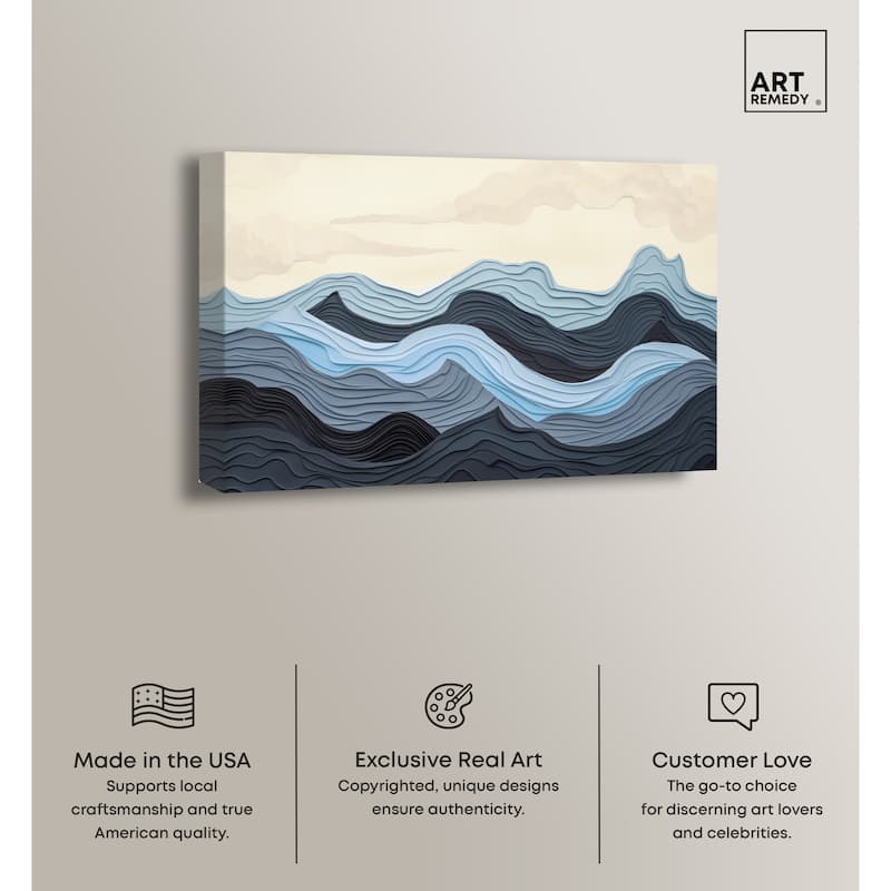 Art Remedy Waverly Gallery Wrapped Blue Abstract 1 Piece Canvas Wall Art