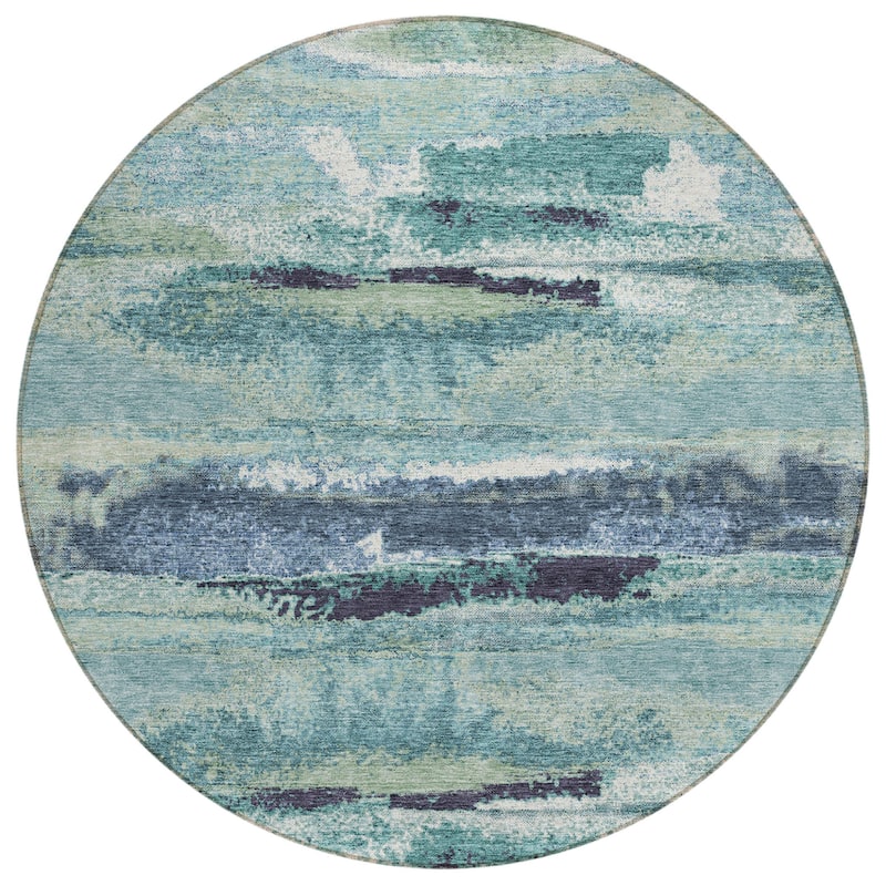 HomeRoots Abstract Transitional Rectangle Outdoor Rug