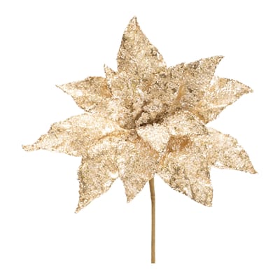 Beaded Poinsettia Flower Stem (Set of 2) - N/A