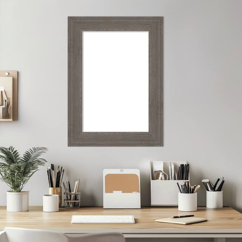 Amanti Art Alta Brown Grey Framed Dry Erase Magnetic Board