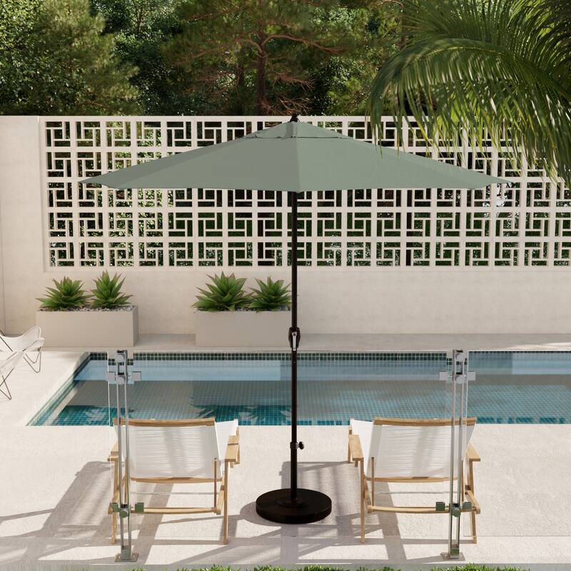 North Bend 9-foot Round Auto-tilt, Bronze Finish, Sunbrella Patio Umbrella by Havenside Home - Spa