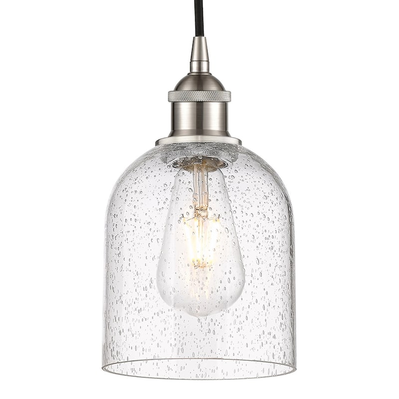 Innovations Lighting 616-1P 10 6 Bella Pendant Bella 6" Wide Cord-Hung - Brushed Satin Nickel / Seedy