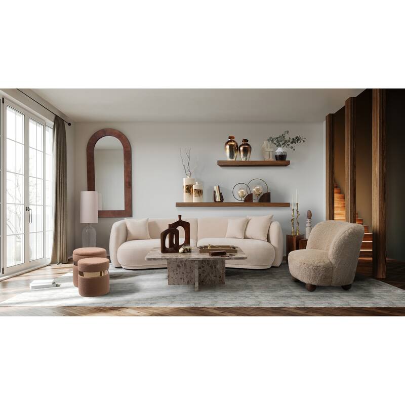 Sagebrook Home Neutral Modern 4 Seat Rectangle Curved Sofa - 117" x 49" x 31"