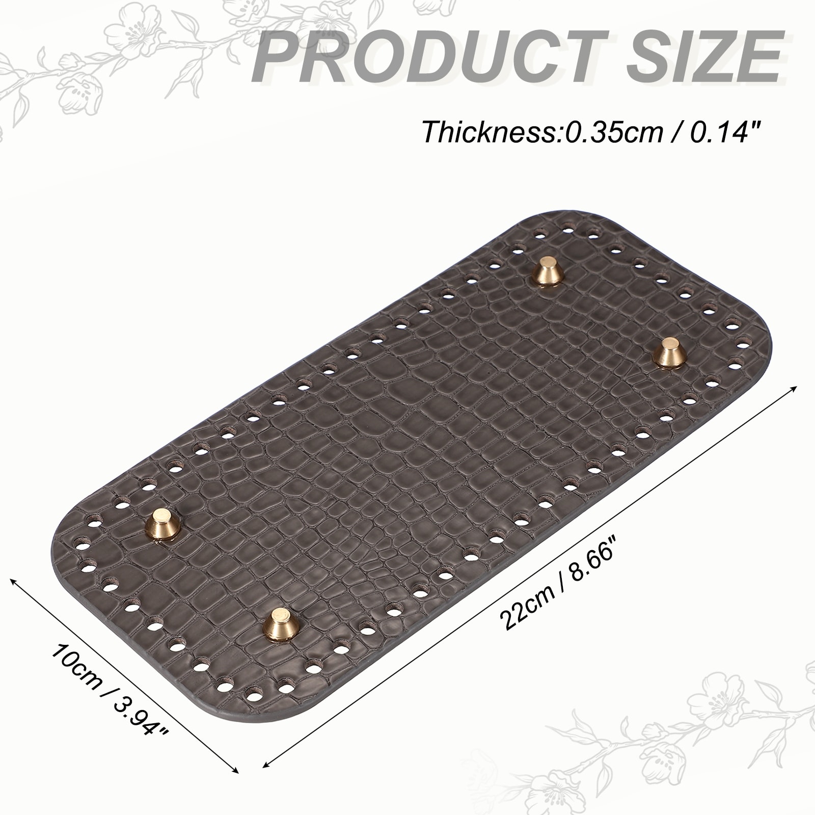 Knitting Purse Bottom, Alligator Grain Crochet Bag Bottom Base Pad for Knitting Crochet Tote Bag Handbag