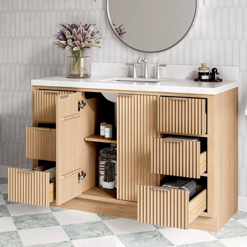 Ariel P54-BC Milan 54" Single Free Standing Vanity Cabinet Only