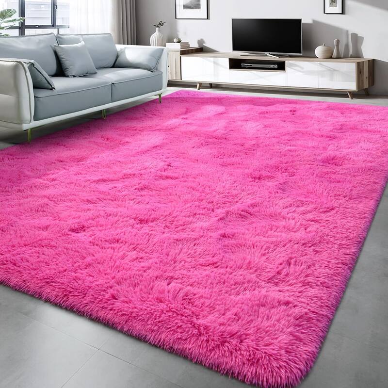 Living Room Bedroom Super Soft Pile Area Rug, Modern Shaggy Rugs, Non-Slip Pile Rugs for Kids