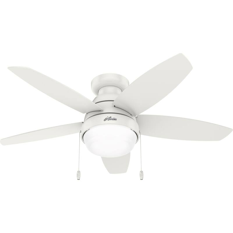 Hunter Lilliana Low Profile Ceiling Fan w/LED Light Kit, Pull Chain, Exclusive SureSpeed - Modern, Transitional