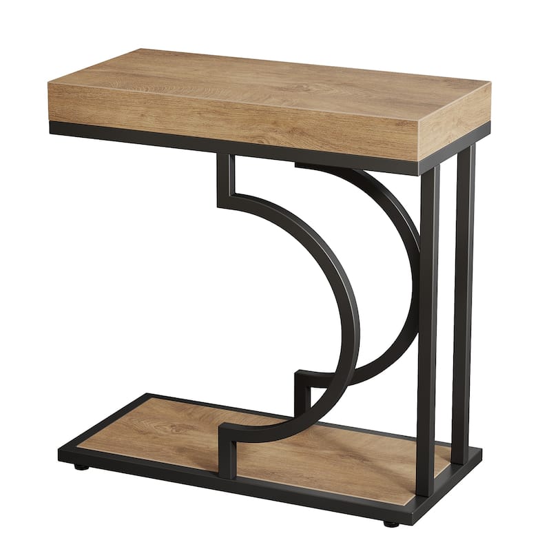 Narrow Side Table White Gold Side Table C Shaped End Table Modern Bedside Table Small Side Table for Couch Living Room