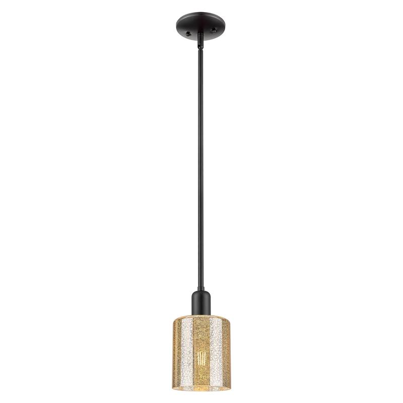 Innovations Lighting Endless Possibilities Arcadia - Cobbleskill - 1 Light 5" Stem Hung Mini Pendant - Mercury/Matte Black