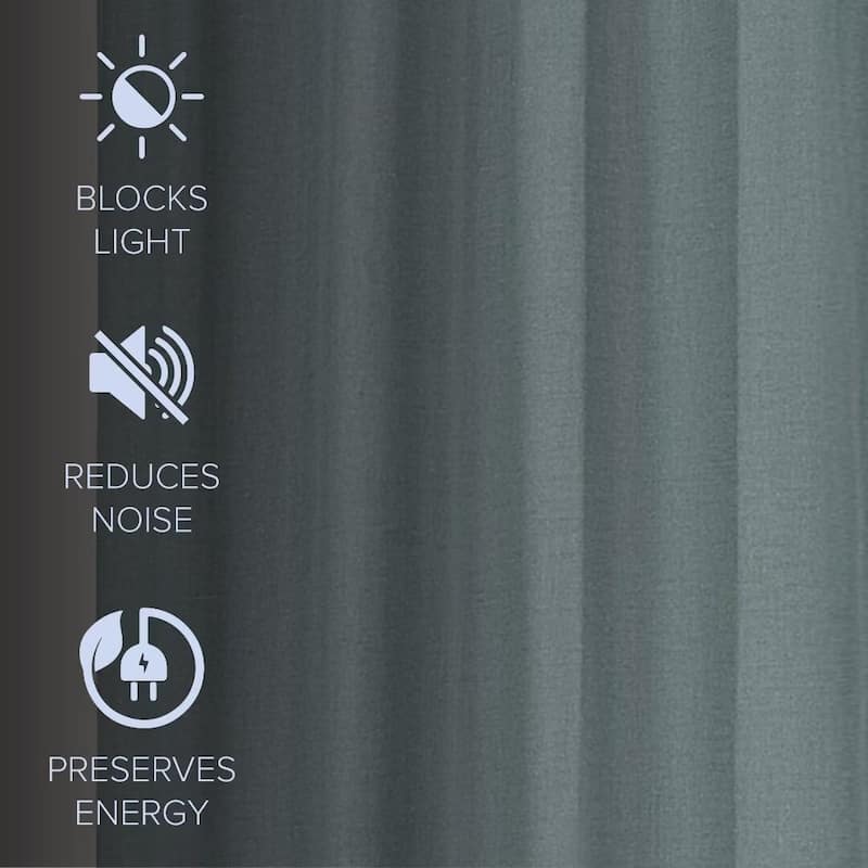 Linen Slub Blackout Grommet Curtain Pair(2 Panels)