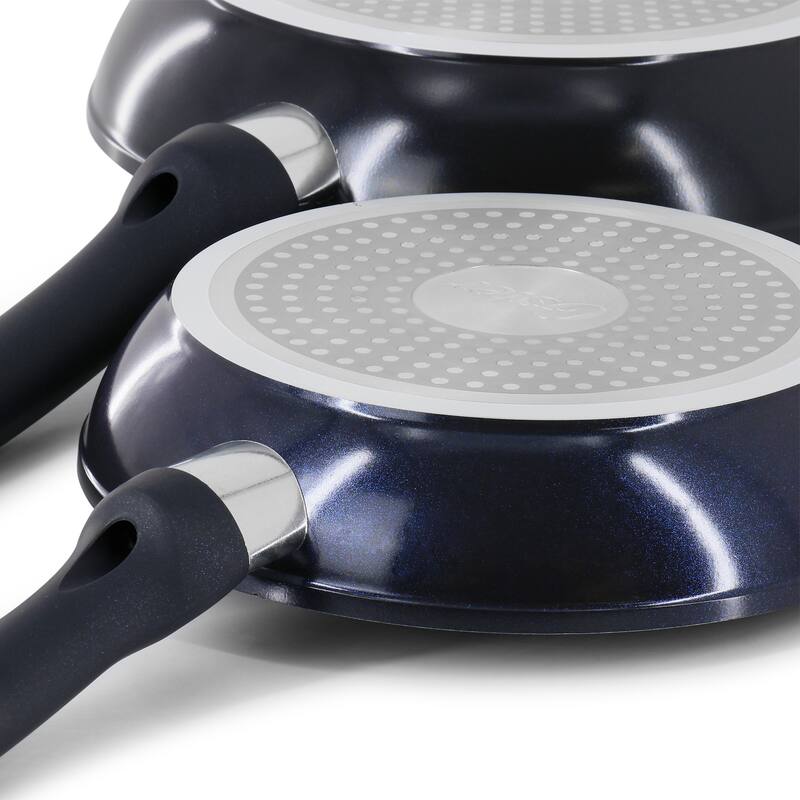 14 Piece Ceramic Nonstick Cookware Set in Dark Blue